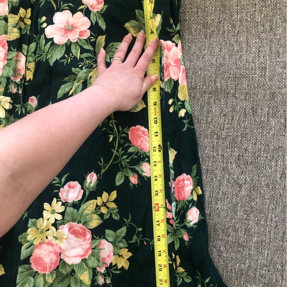 REFORMATION FOREST GREEN PINK FLORAL PRINT MIDI DRESS SUSTAINABLY MADE I… - Picture 10 of 13